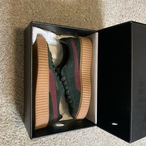 Suede creepers green-Bordeaux